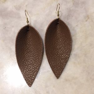 Leather leaf earrings (Joanna Gaines style)